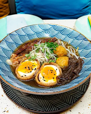 Duck breast and shrimp balls Ramen Soup